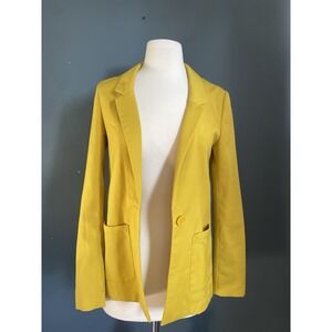 H&M‎ Divided Mustard Yellow Single Button Blazer Women US 2 EU 32